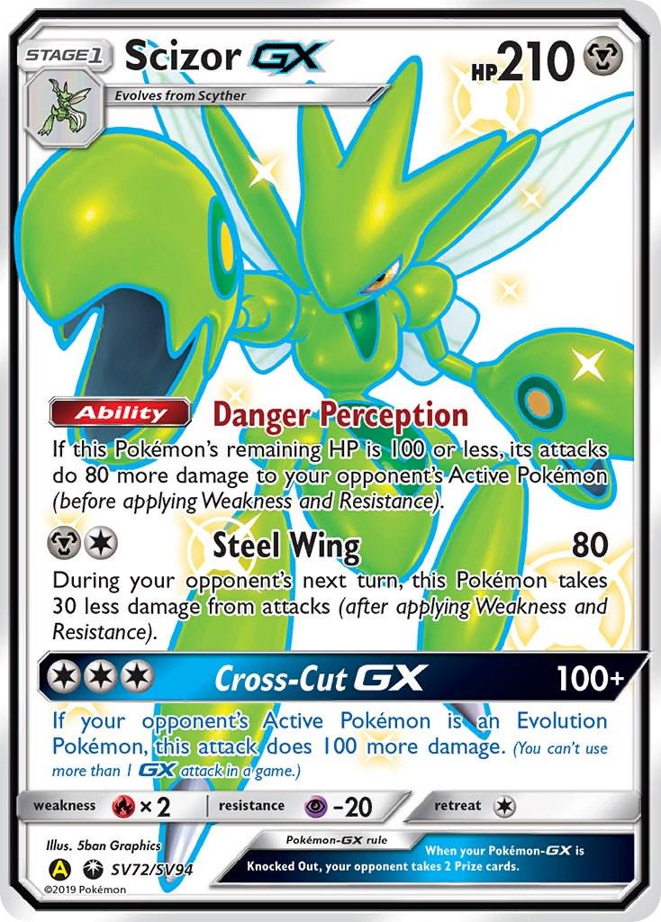 Hidden Fates Scizor GX Pokémon card